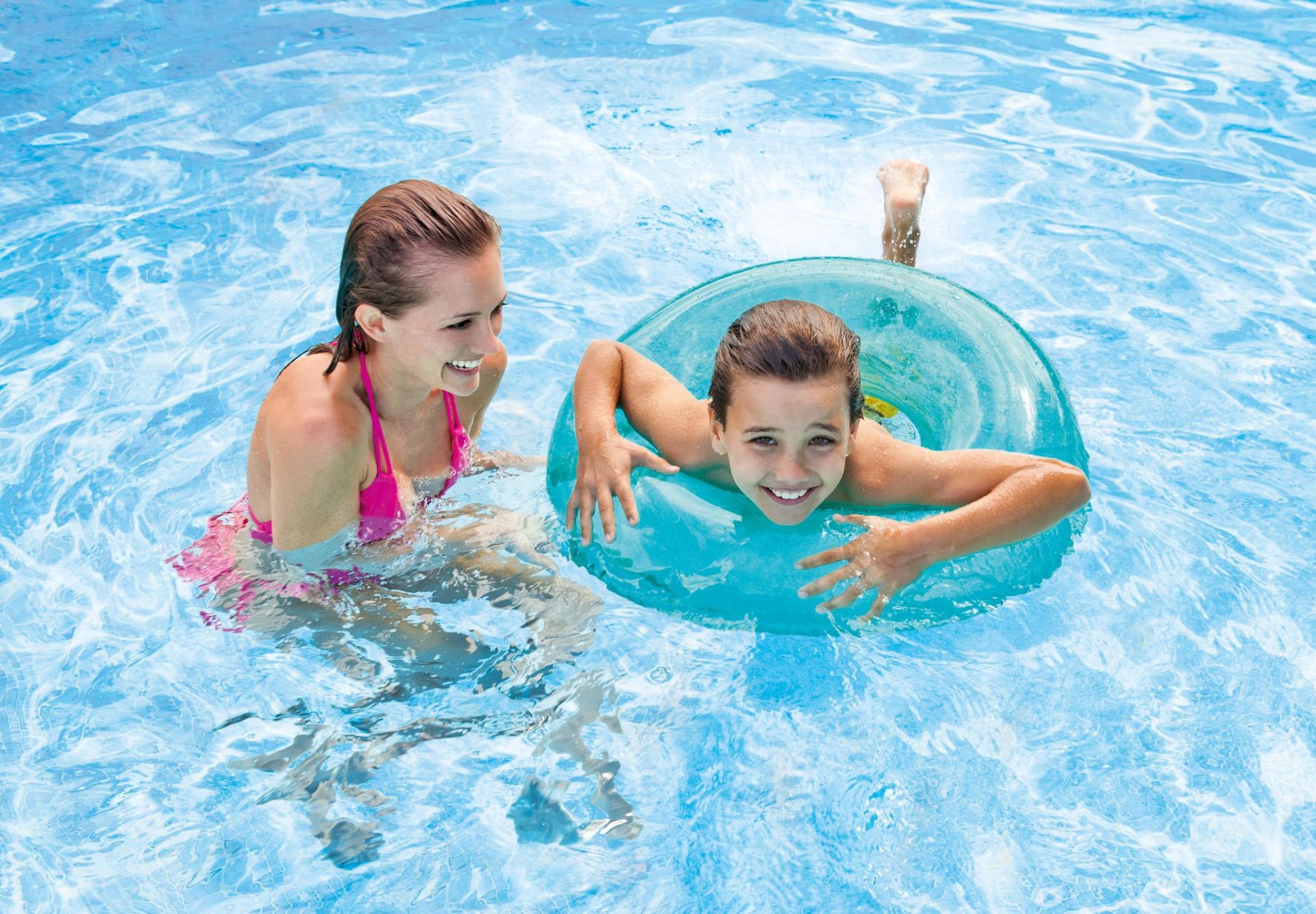 Intex zwemband transparant blauw 76cm kopen