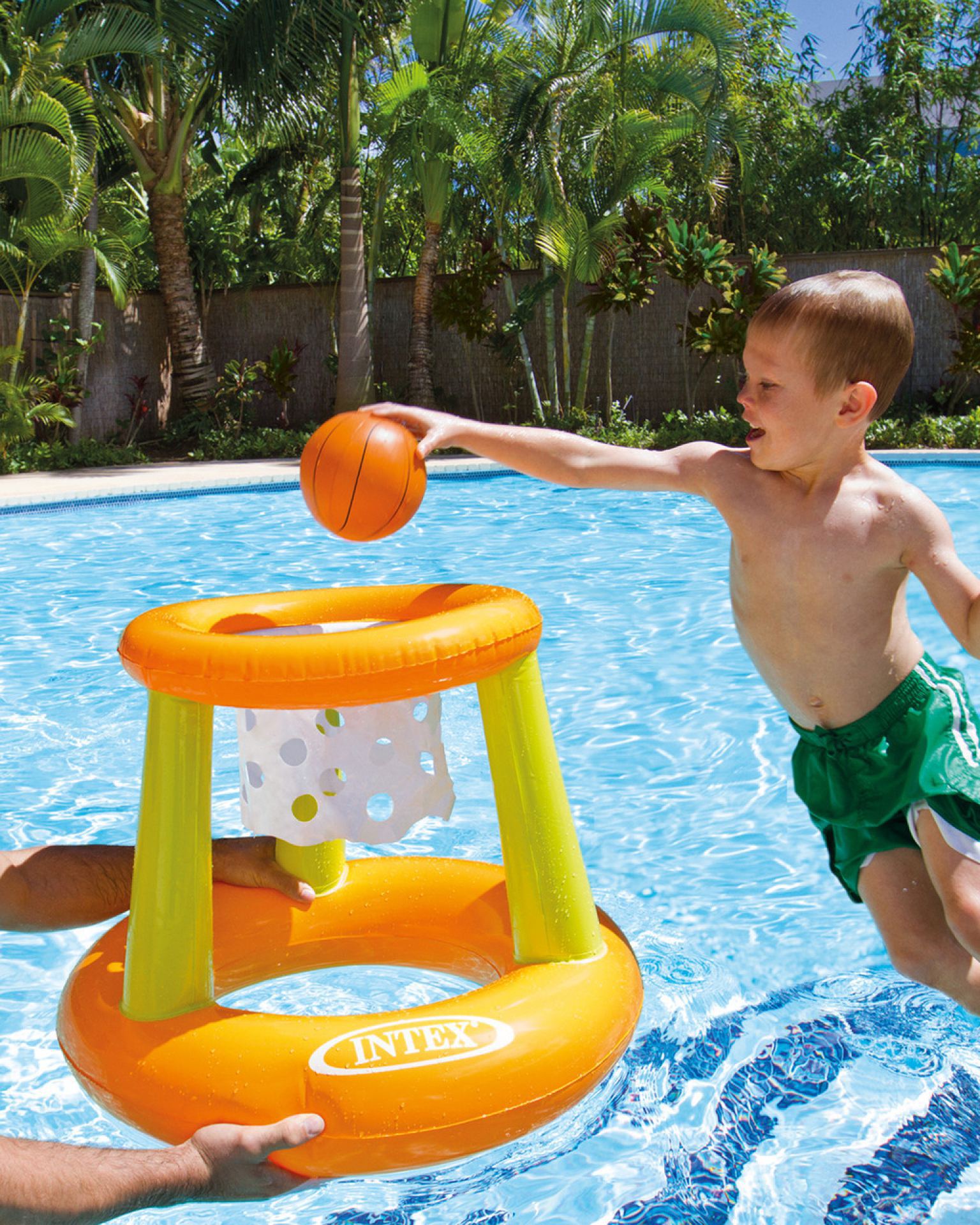inflatable floating basketball hoop intex