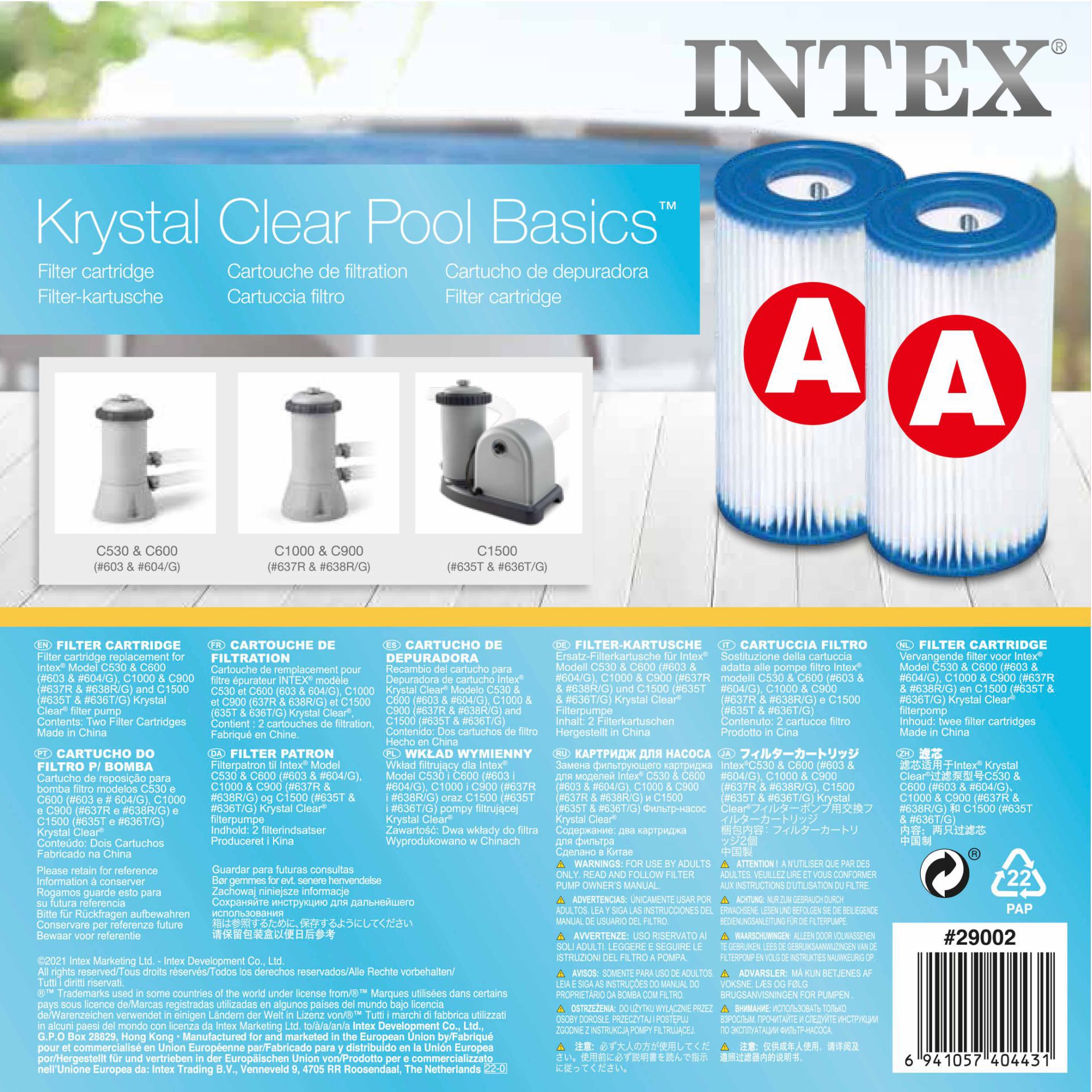 Intex filter cartridge A twin pack bestellen