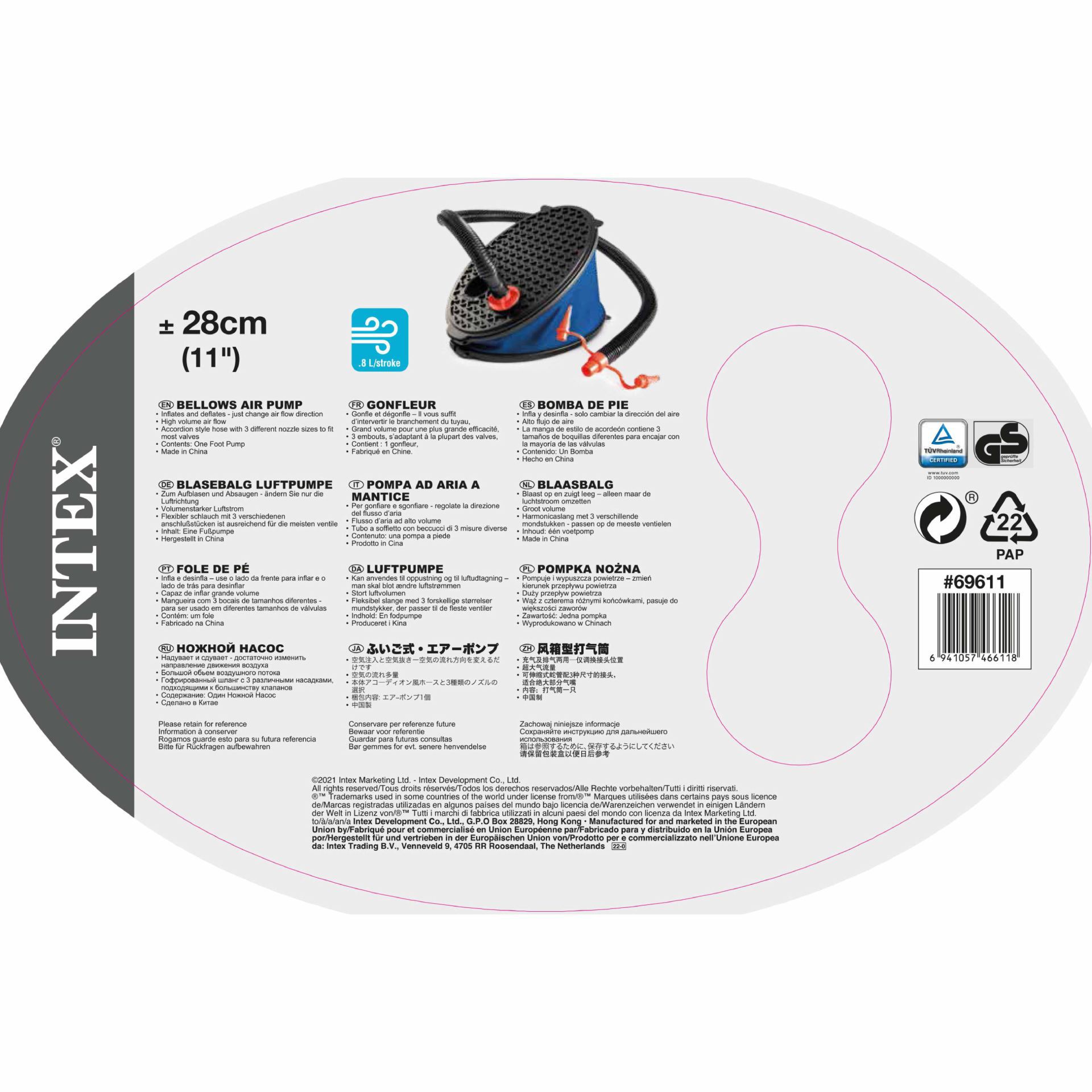 Intex bellows voetpomp goedkoop