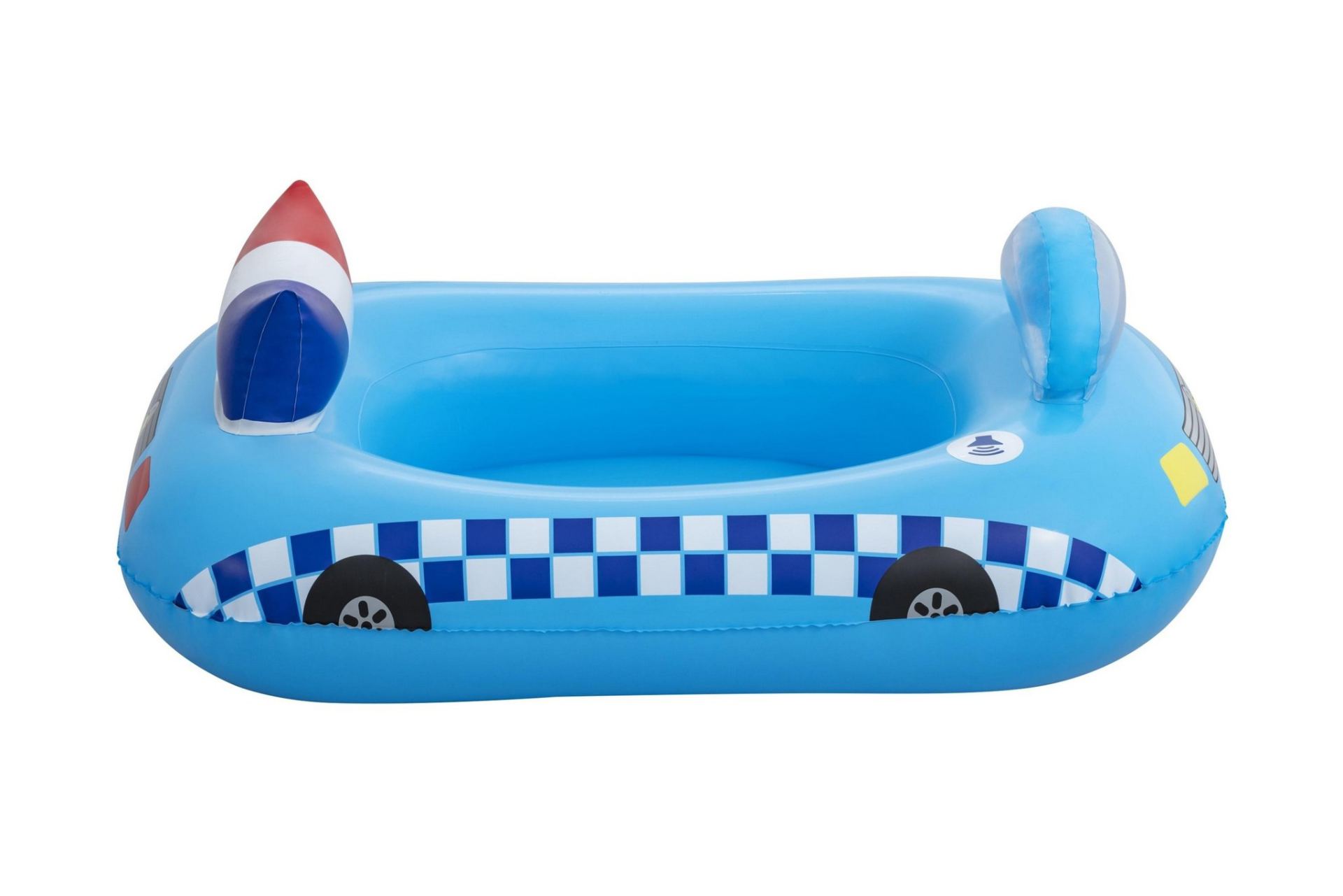 kinderbootje politieauto met speakers 88 cm