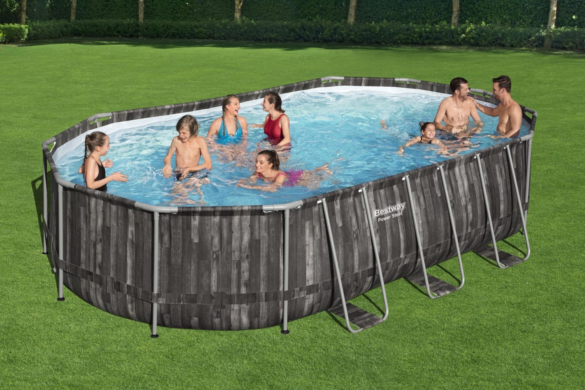 zwembad power steel set ovaal hout kopen