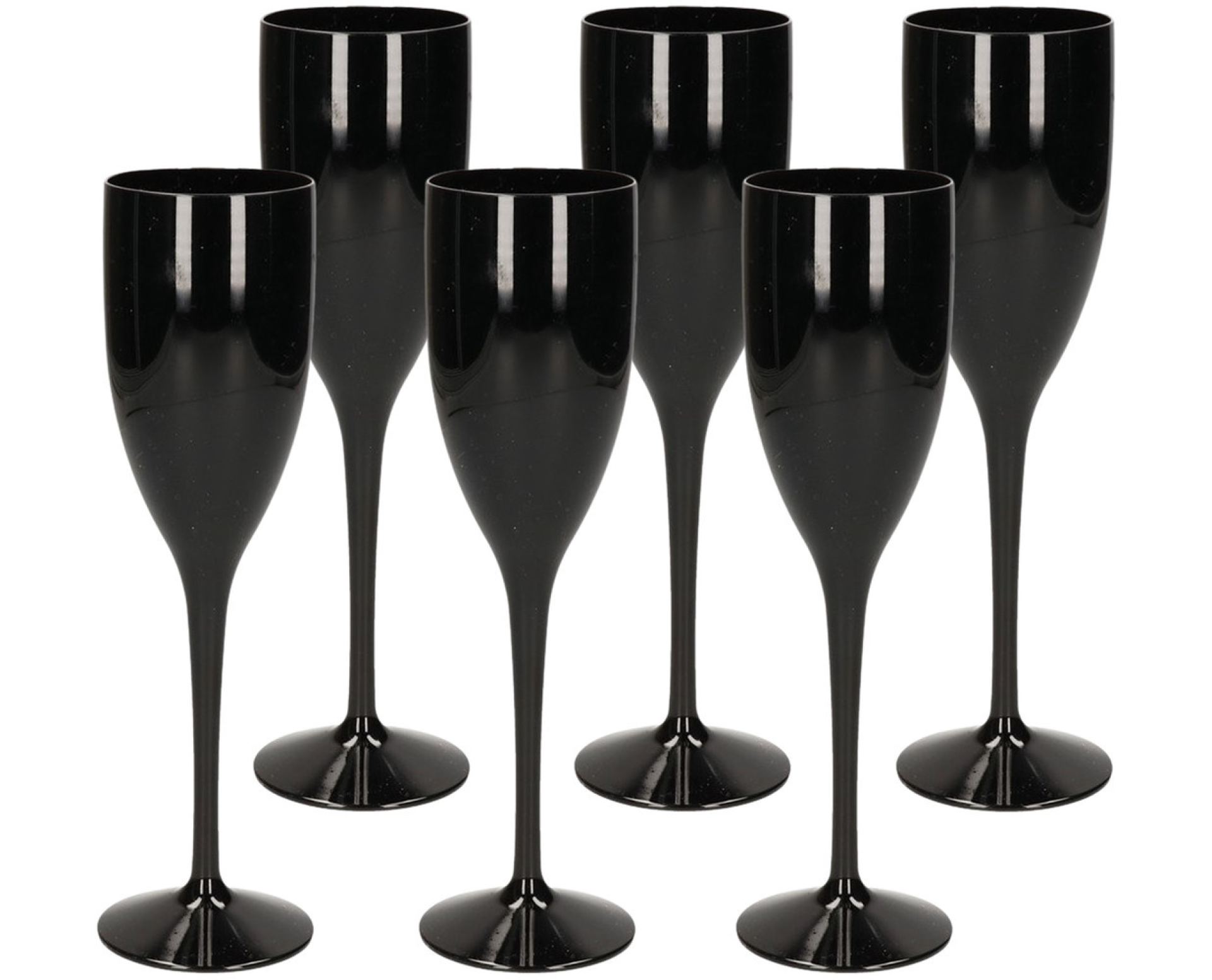 kunststof champagneglazen 15cl Zwart kopen