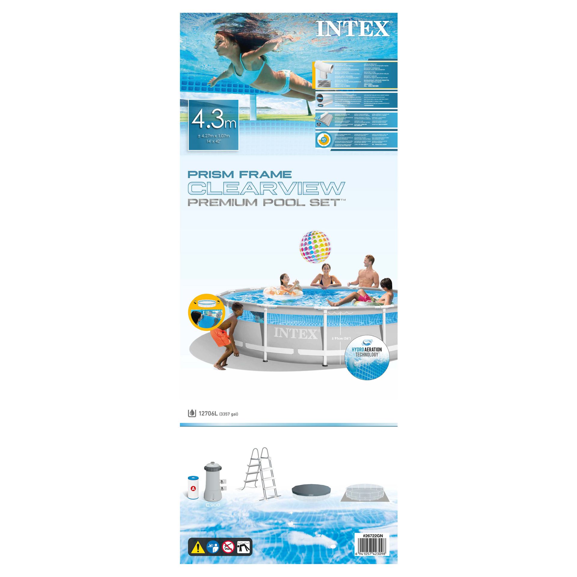 prism frame clearview intex pool set