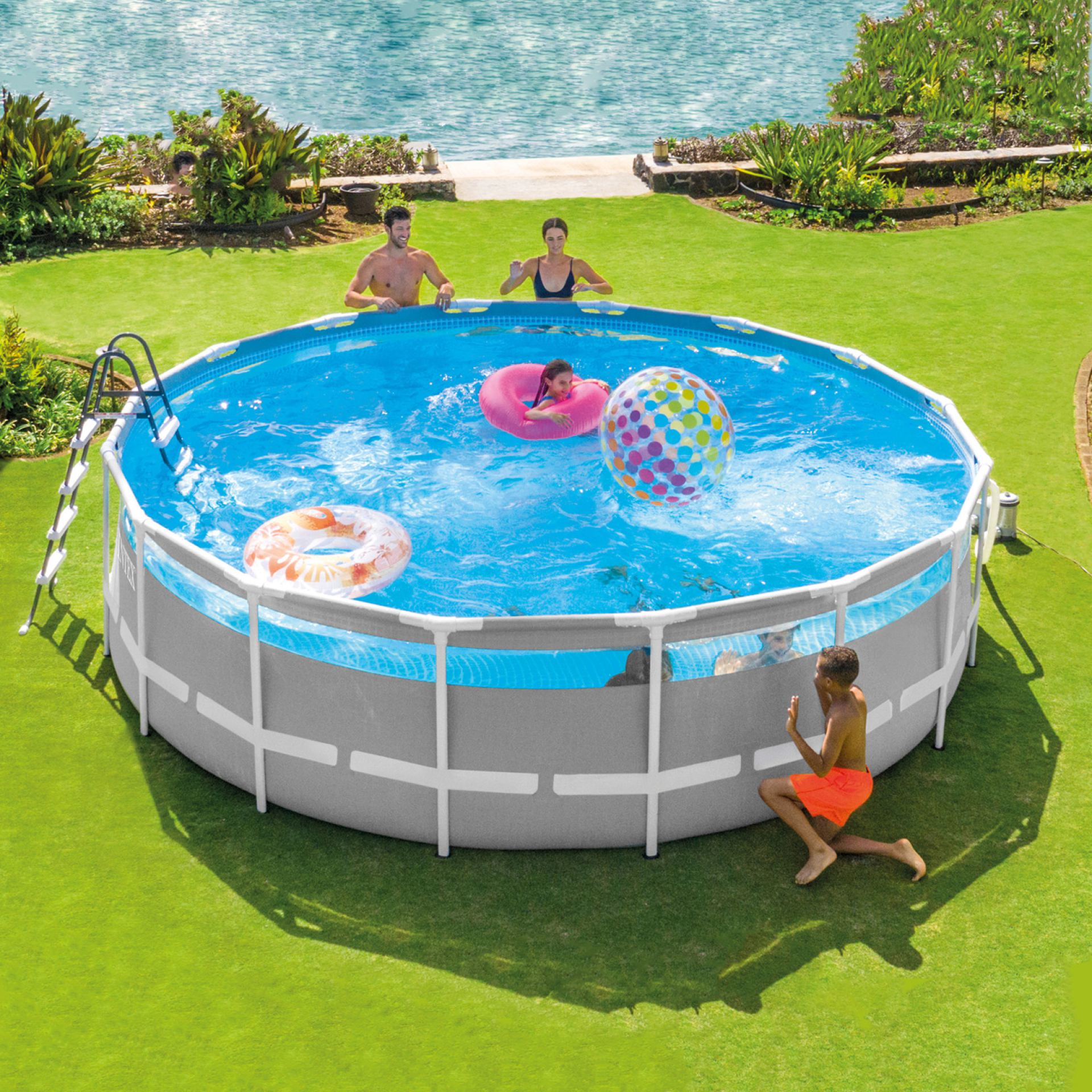 prism frame clearview premium pool set intex