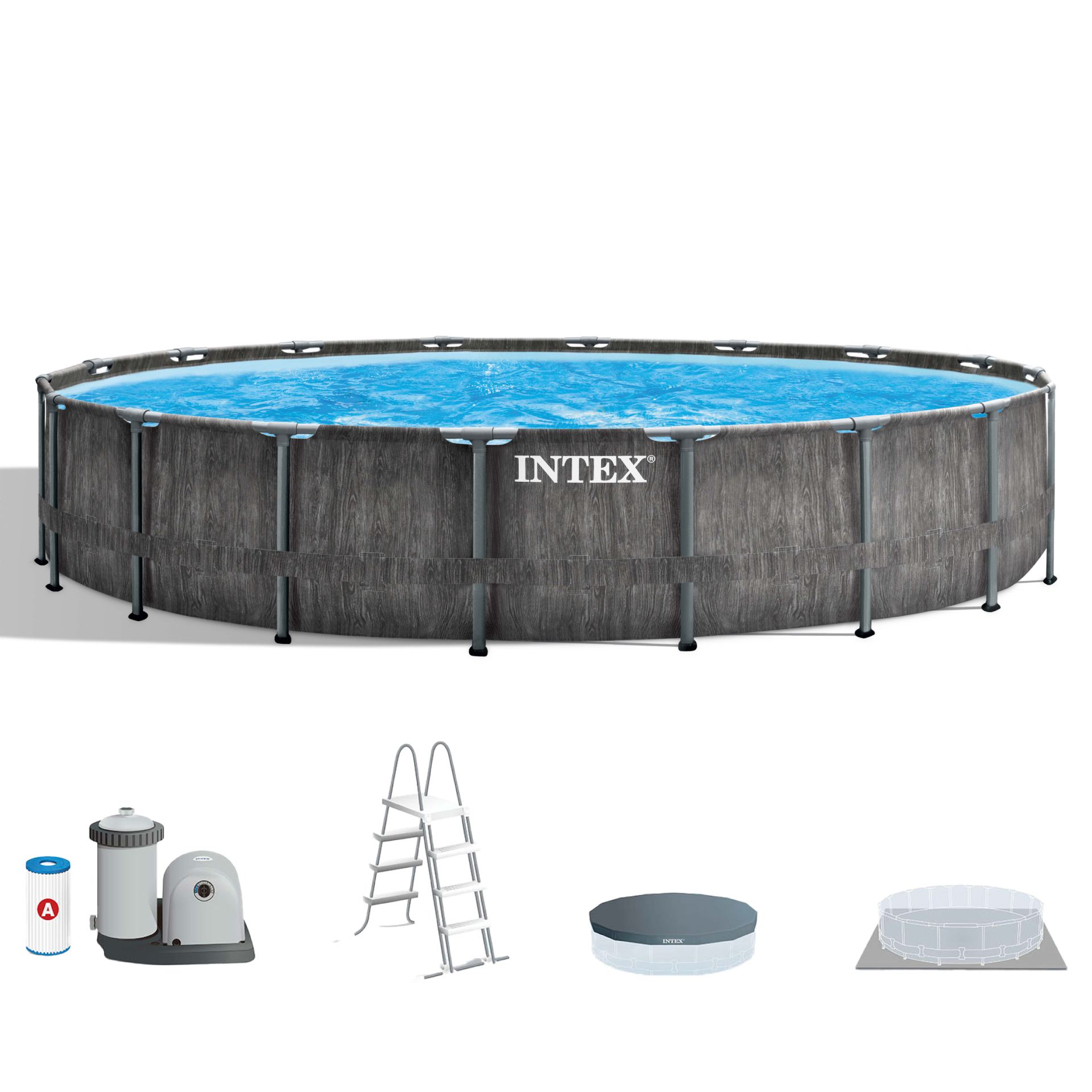 intex greywood prism frame premium pool set