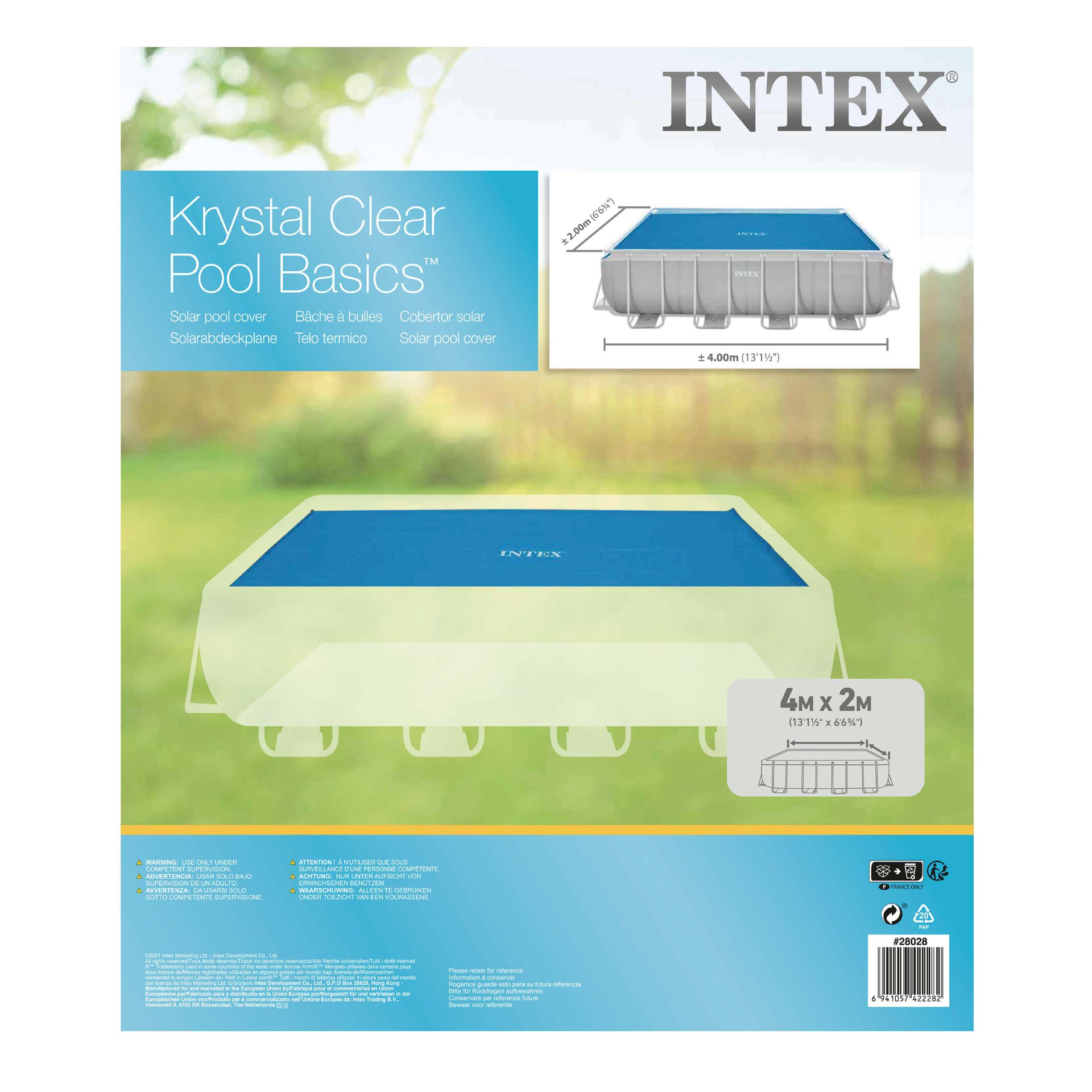 400cm x 200cm Intex solar pool cover