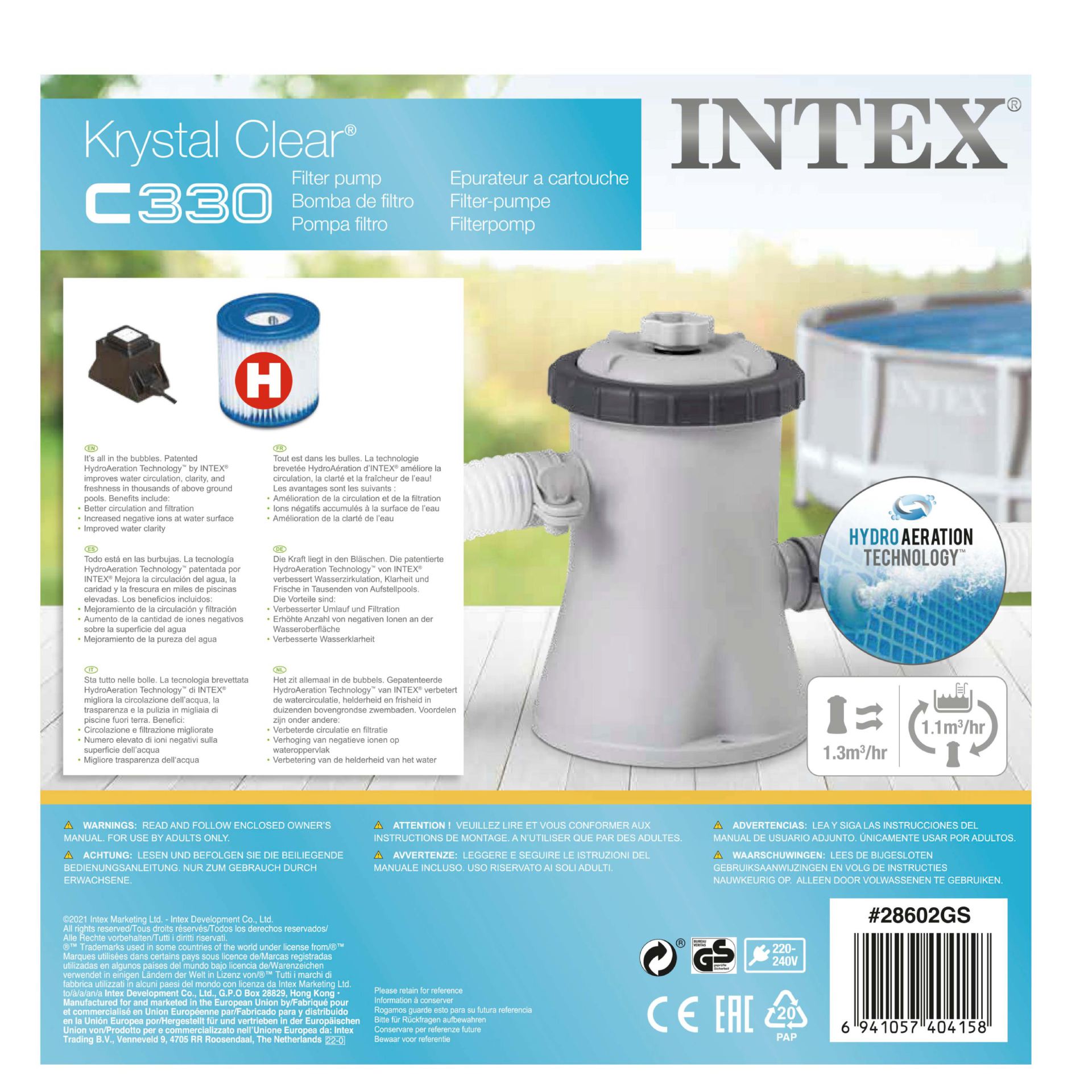 C330 cartidge Intex  filter pump 12 volt