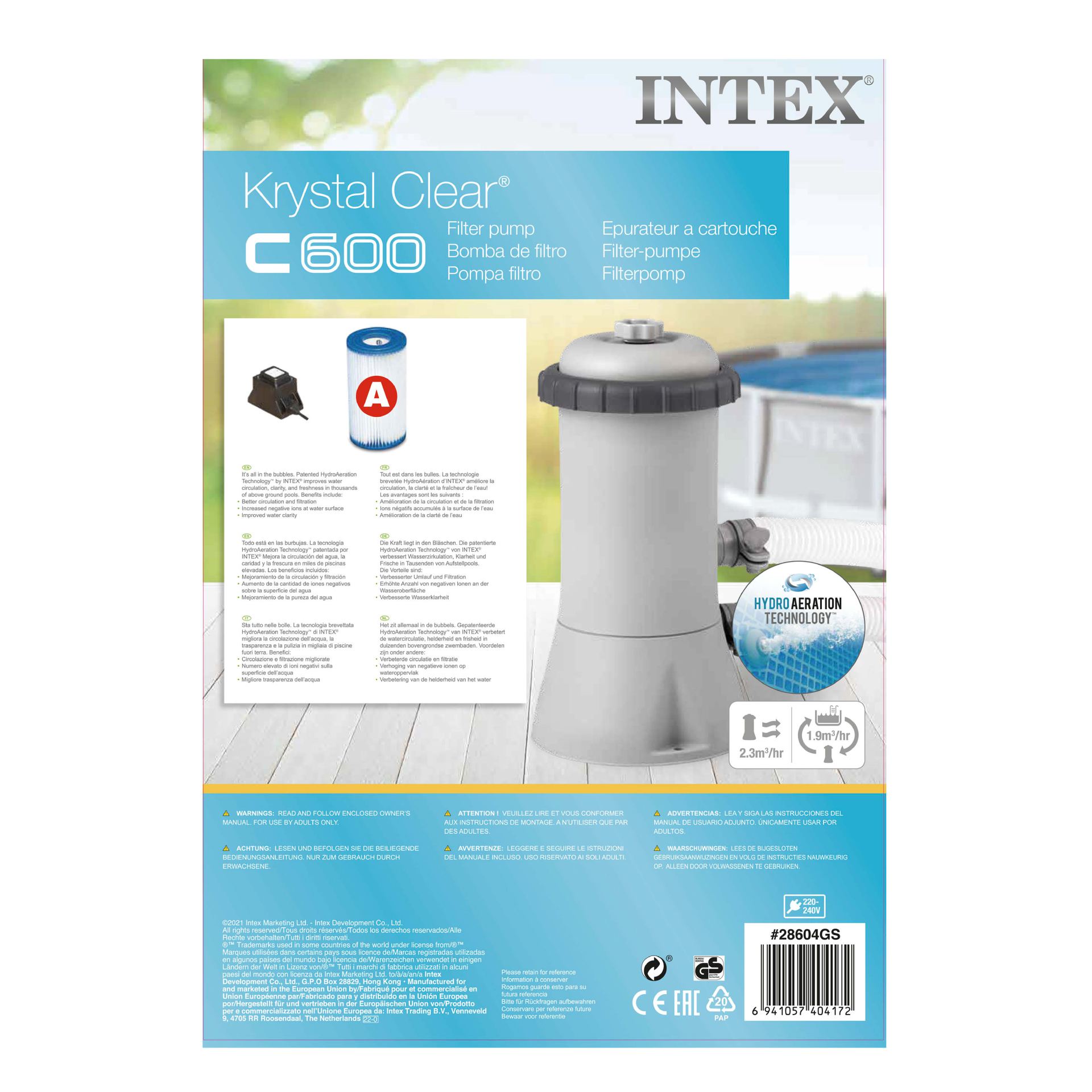 C600 cartidge filter pump Intex 12 volt
