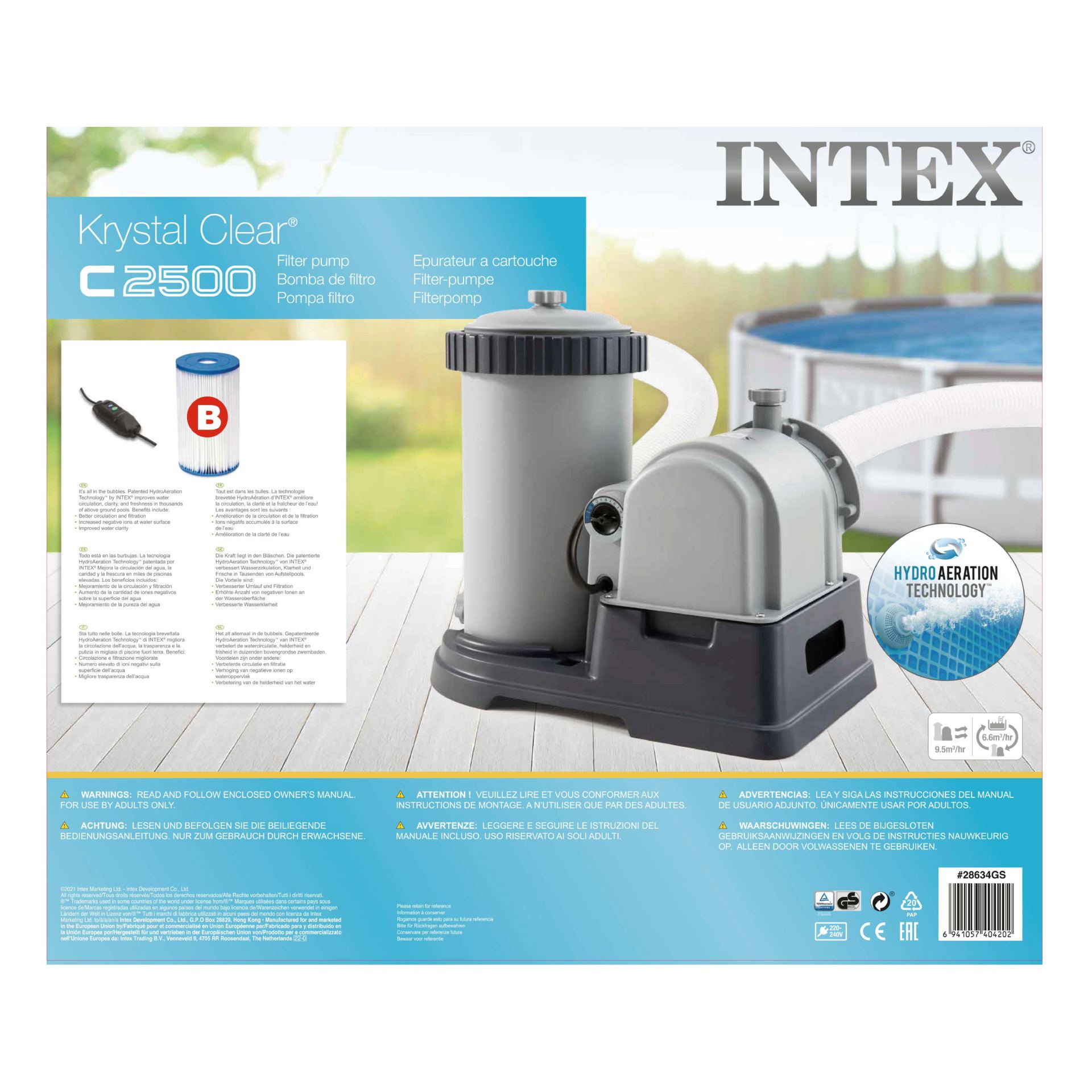 C2500 Intex cartridge filter pump 220-240 volt