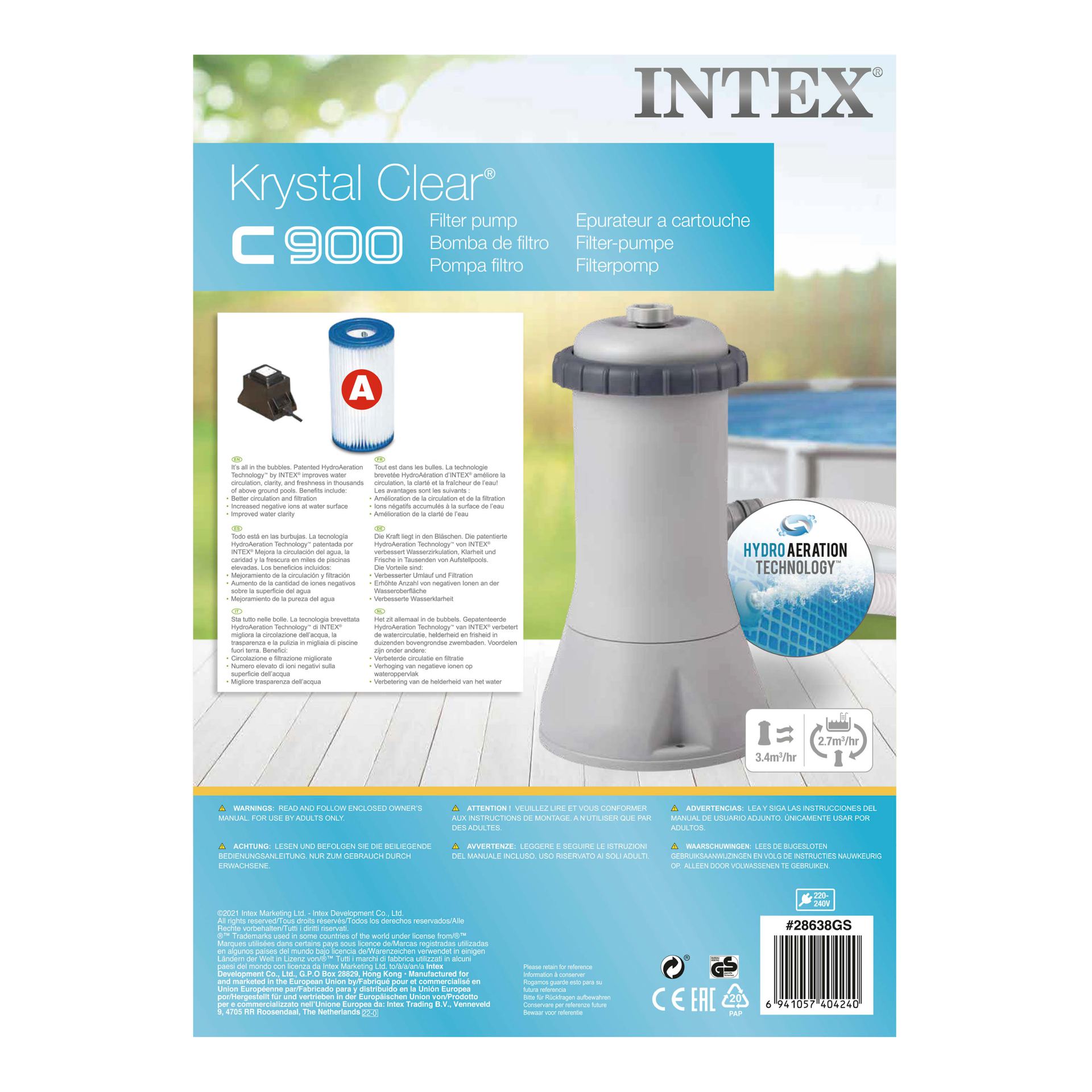 C900 cartridge filter pump Intex 12 volt