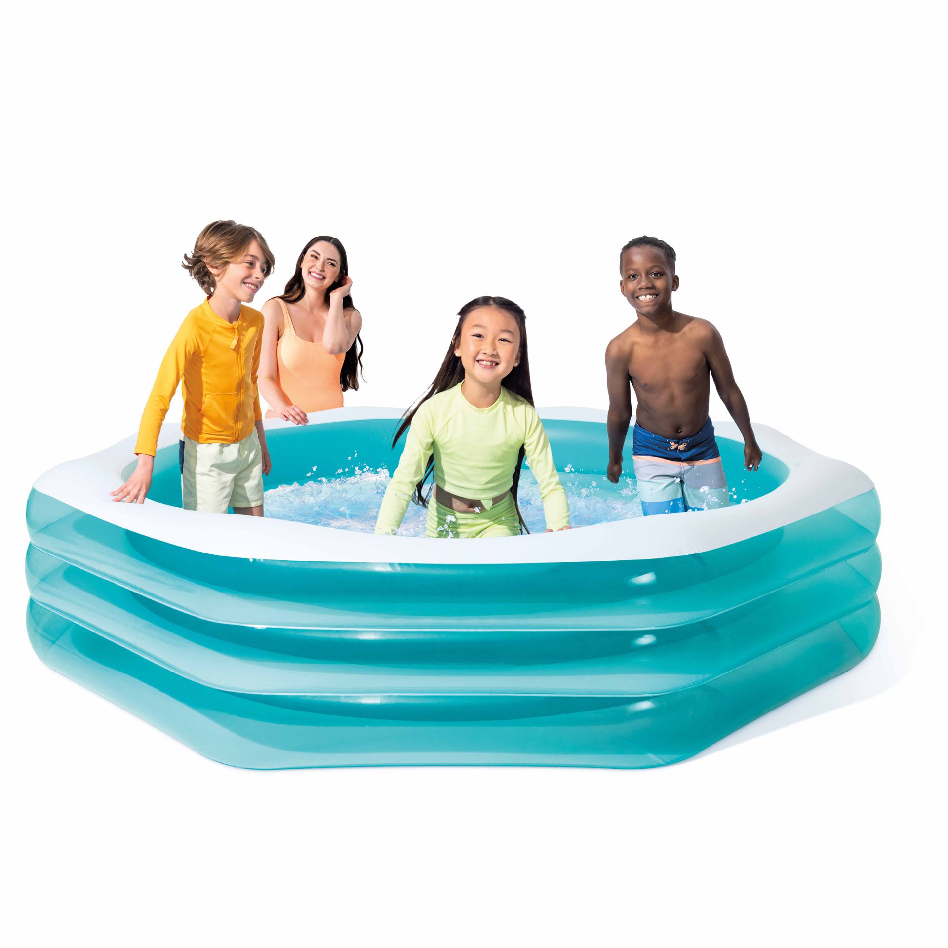 swim center pctagonal family pool Intex