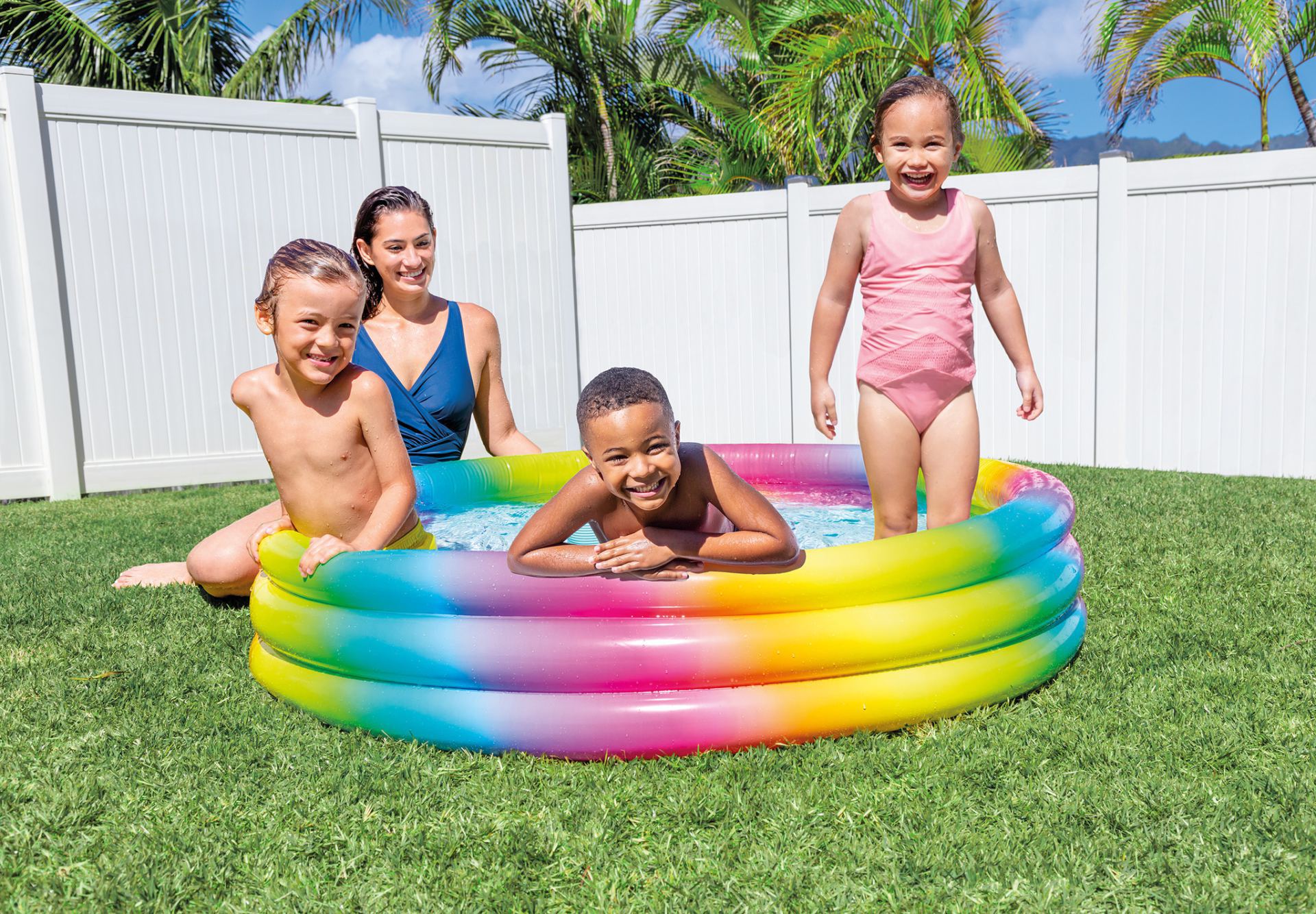 Intex regenboog ombre zwembad 147x33 kopen