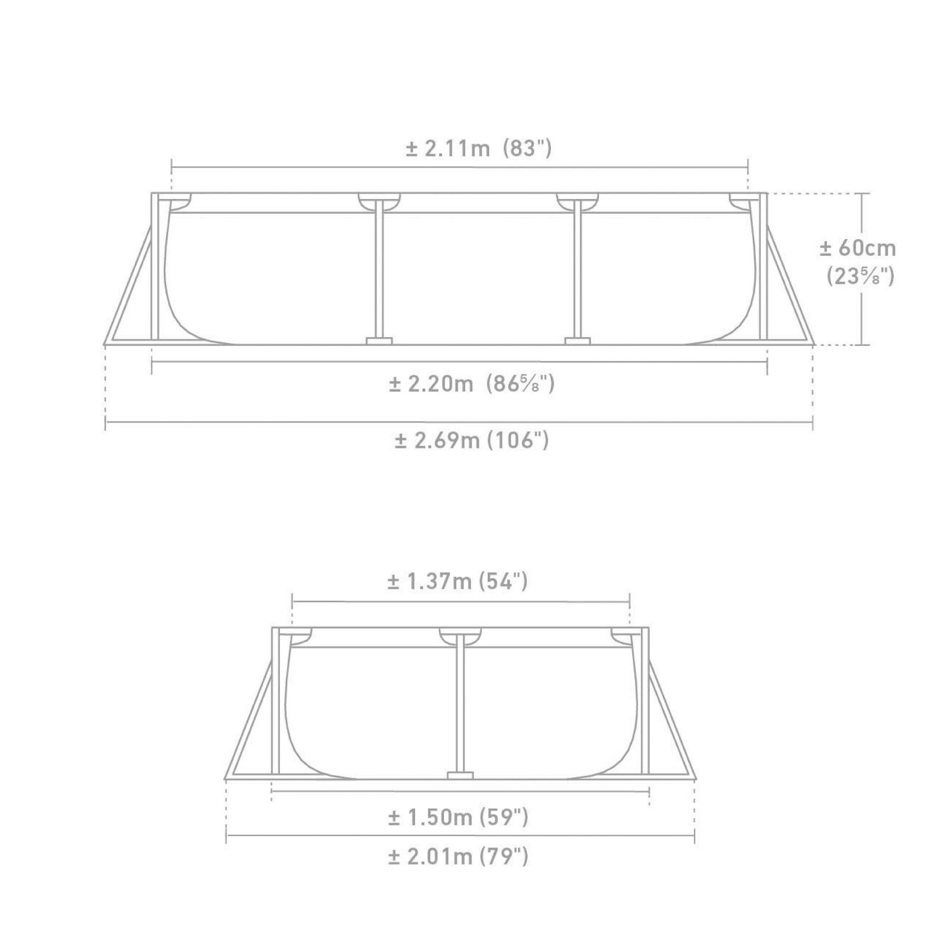 Intex pink rectangular frame pool kopen