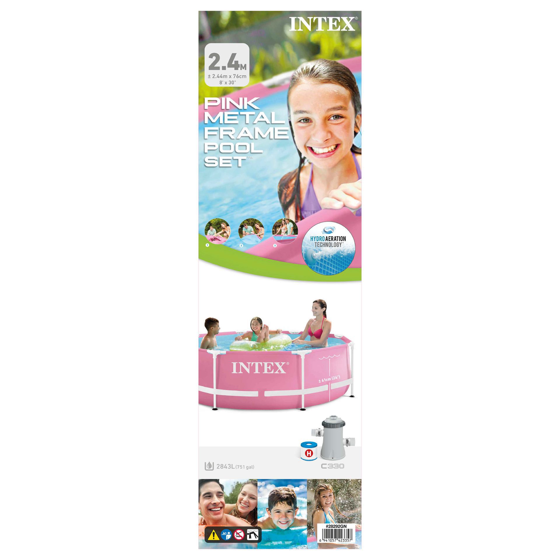 Intex pink metal frame pook set rond goedkoop